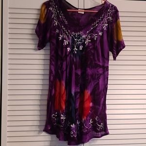 Hand dyed swim cover up